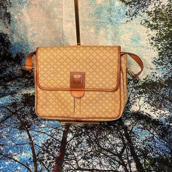 Celine Handbags - CELINE Crossbody Bag Beige & Brown leather & Textile -Pristine inside & Out